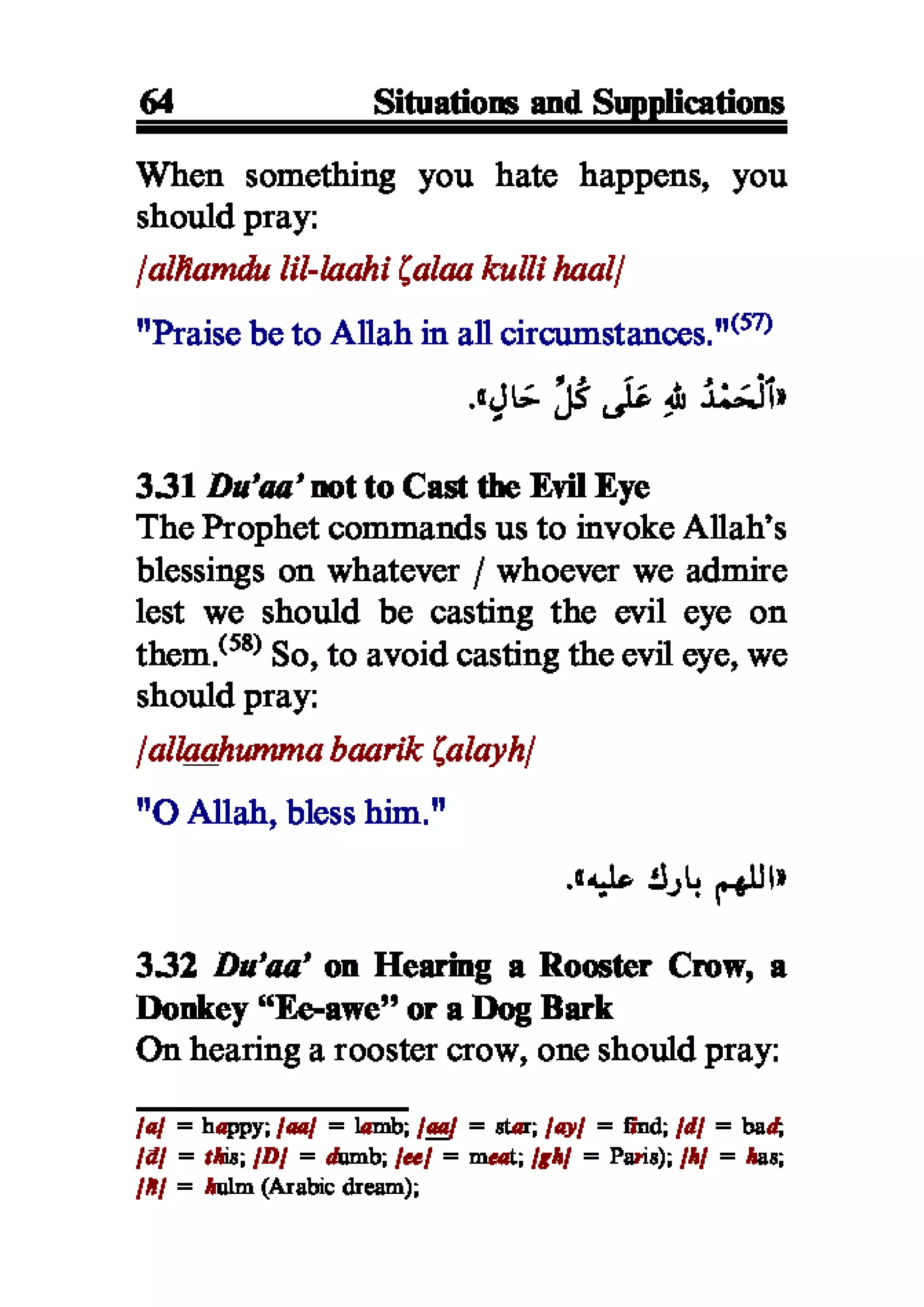 Selected adhkaar situations & supplications