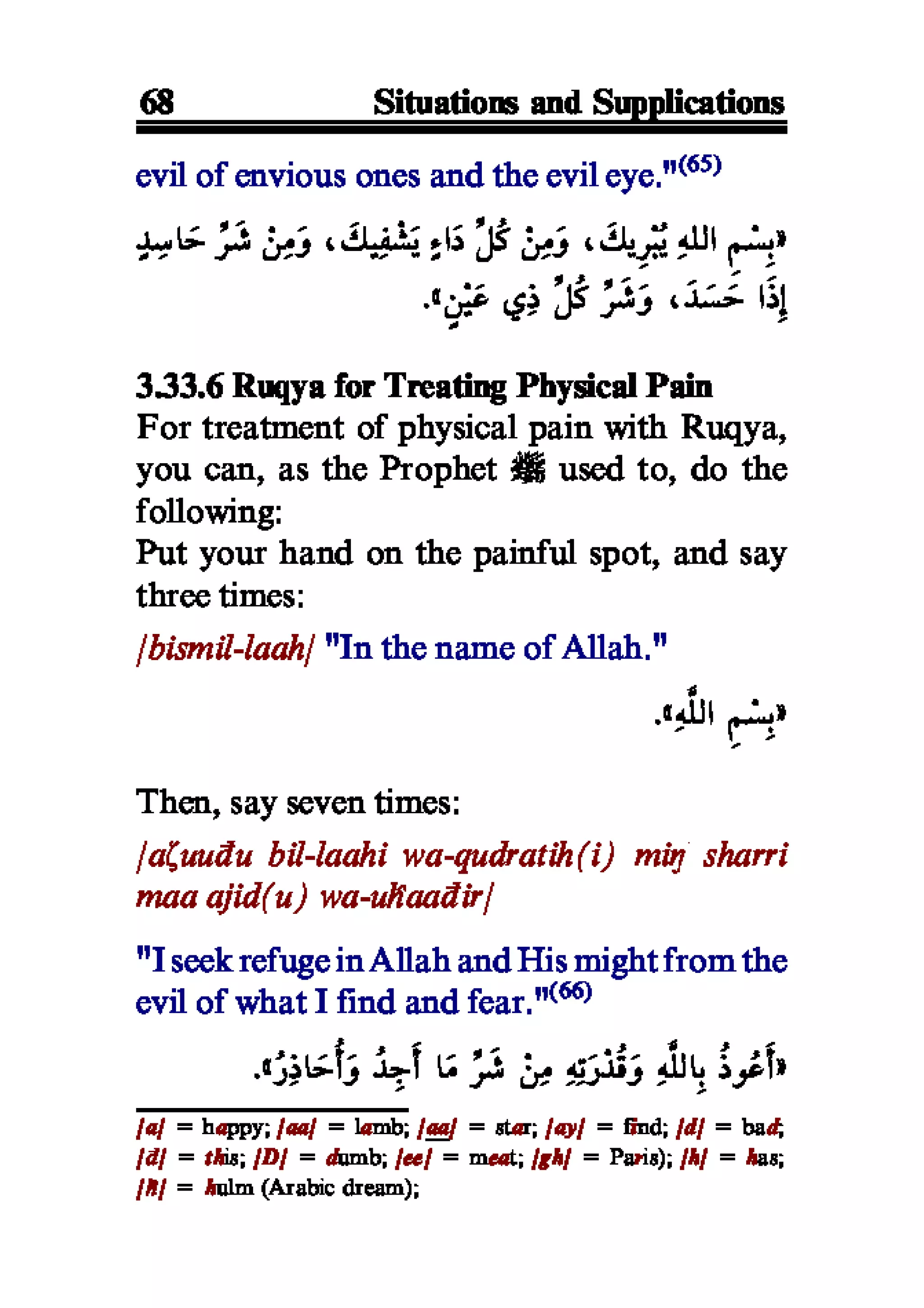 Selected adhkaar situations & supplications