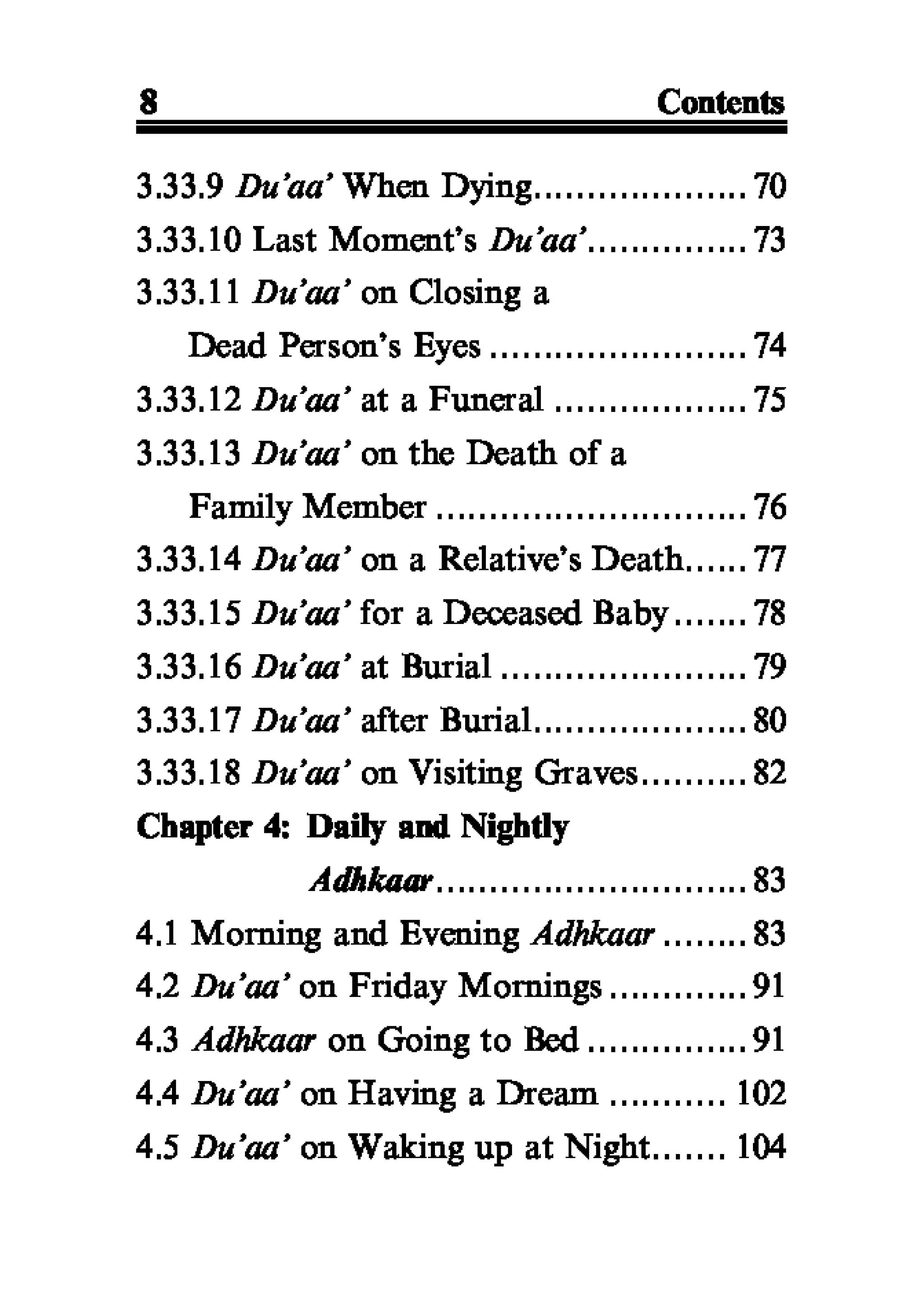 Selected adhkaar situations & supplications