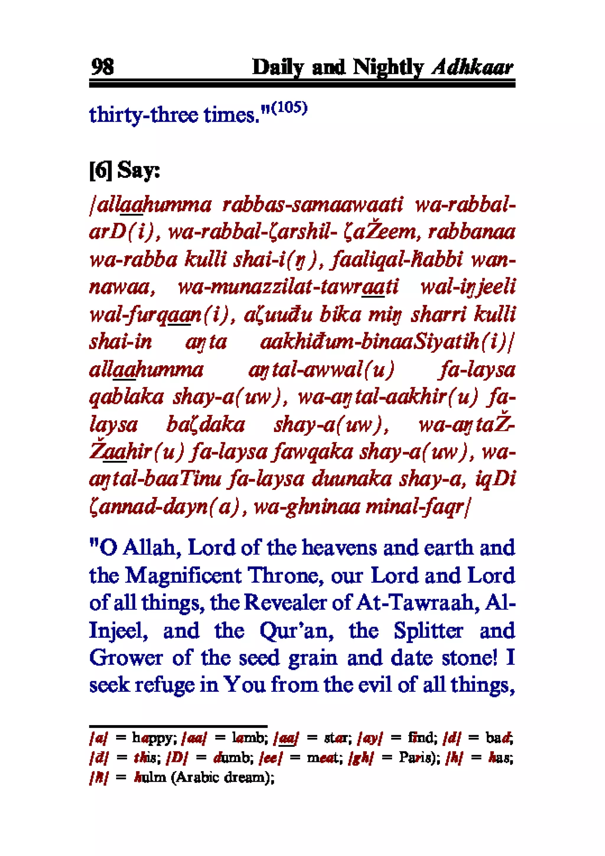 Selected adhkaar situations & supplications