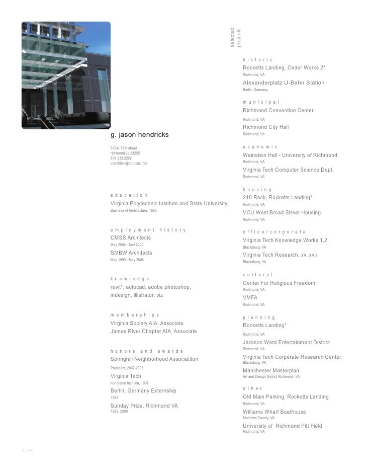 selected projects resume