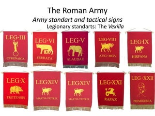 The Roman Army
Army standart and tactical signs
Legionary standarts: The Vexilla
 