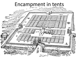 Encampment in tents
 