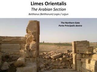 Limes Orientalis
The Arabian Section
Betthorus (Betthorum) Legio / Lejjun
The Northern Gate
Porta Principalis dextra
 