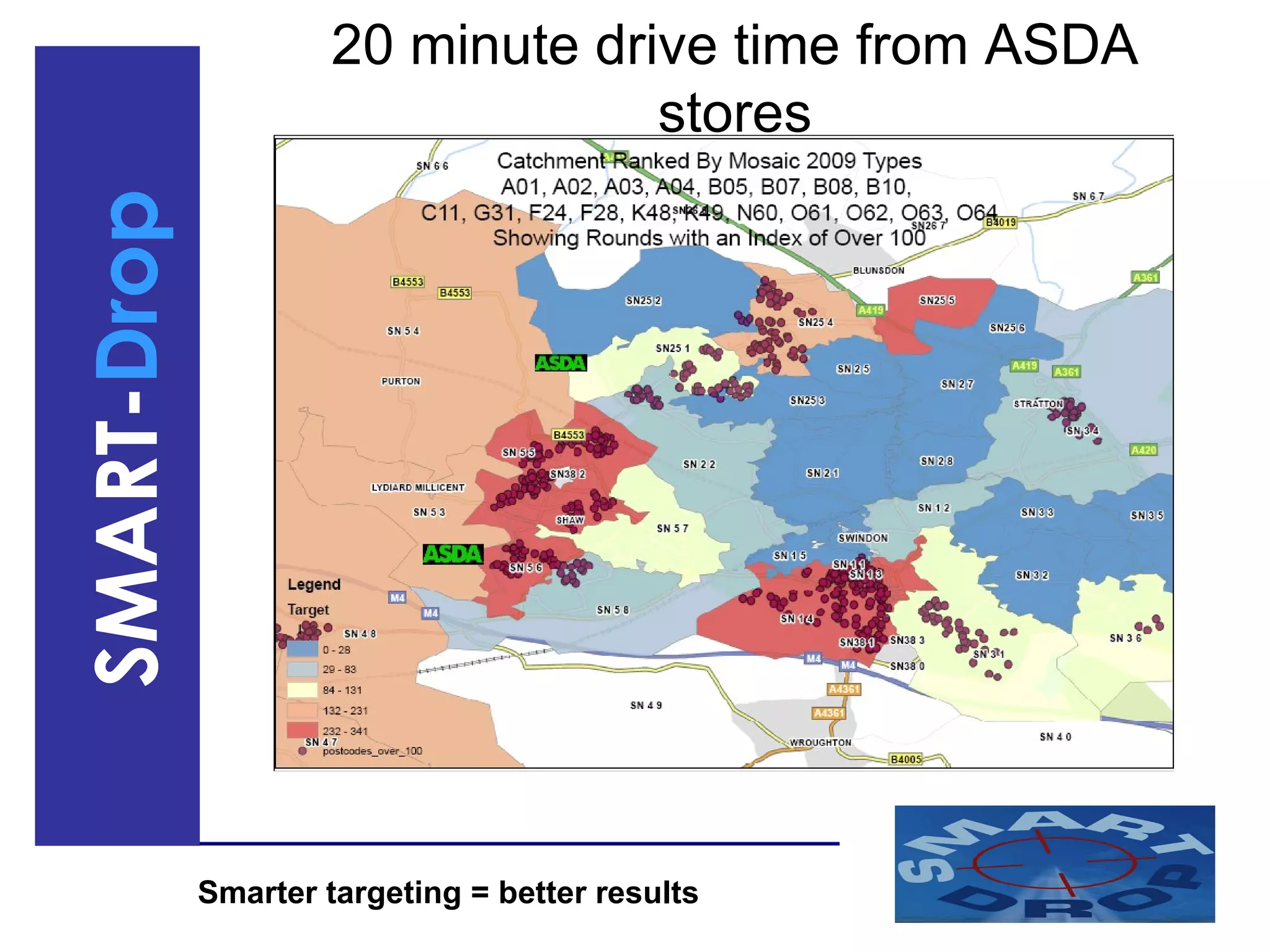 20 minute drive time from ASDA stores 
