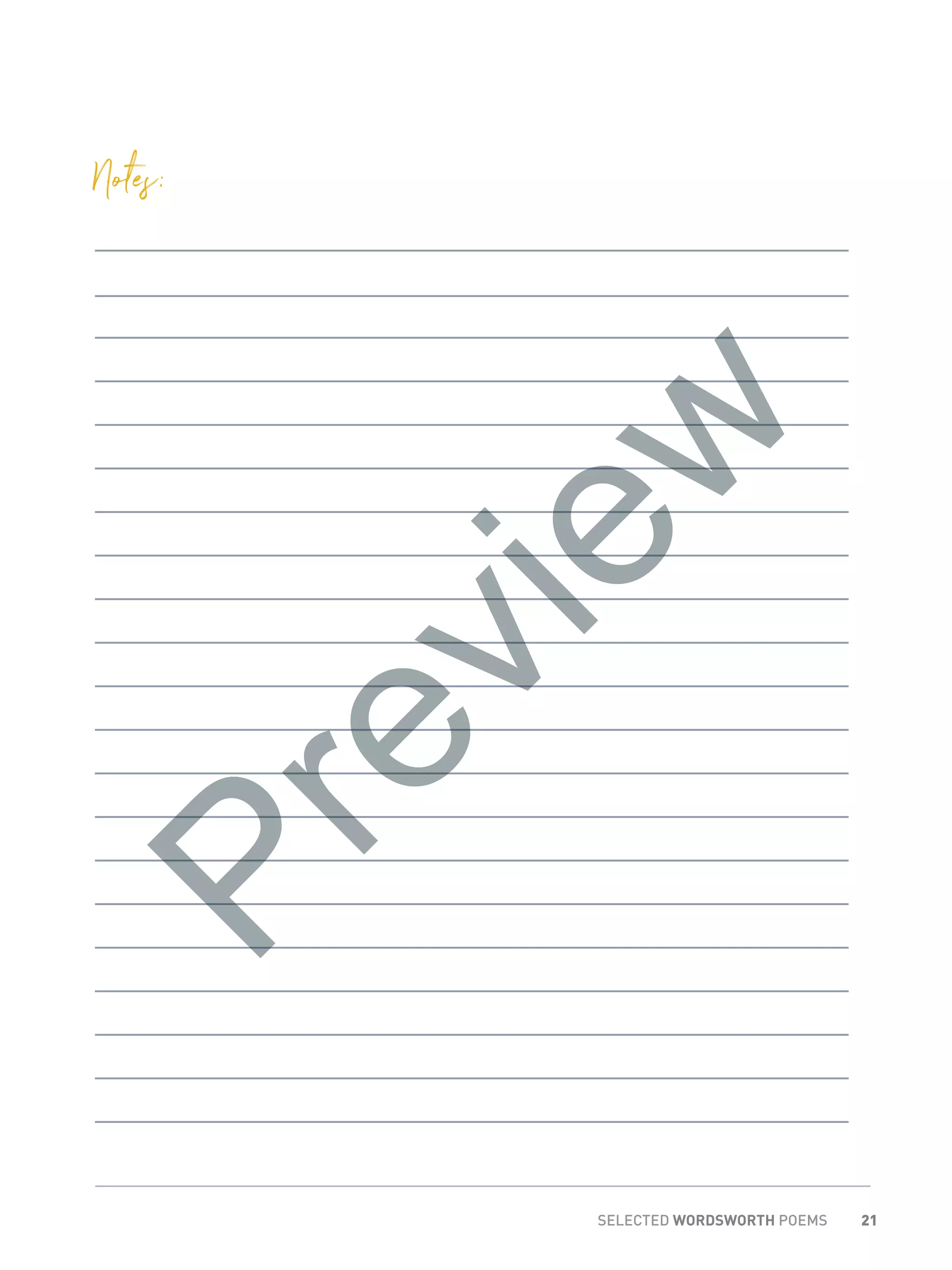 21SELECTED WORDSWORTH POEMS
Notes:
Preview
 