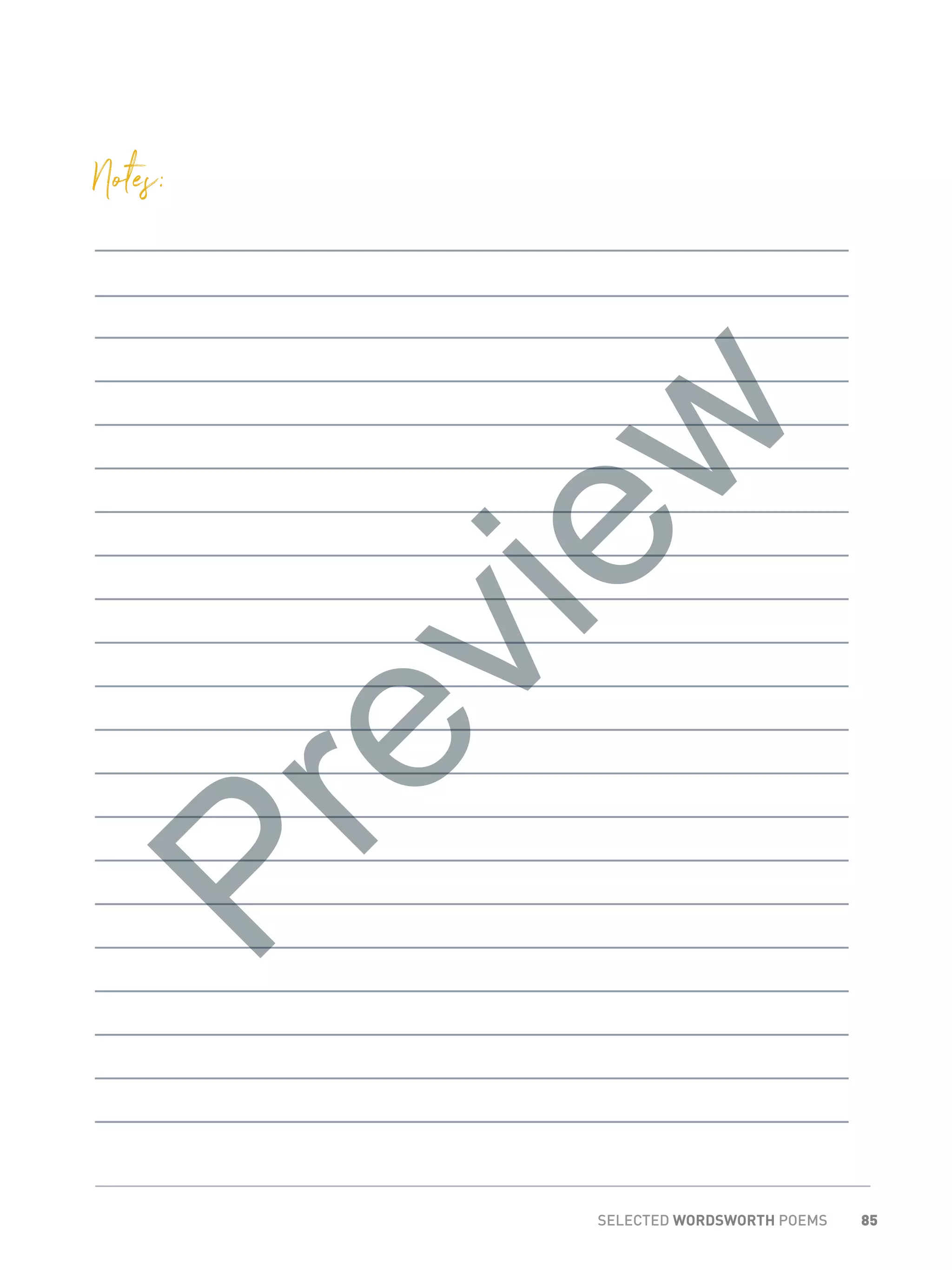 85SELECTED WORDSWORTH POEMS
Notes:
Preview
 