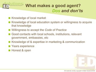 Selecting And Using Education Agents | PPTX