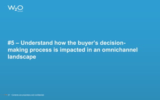 #5 – Understand how the buyer’s decision-
making process is impacted in an omnichannel
landscape
21 Contents are proprietary and confidential.
 