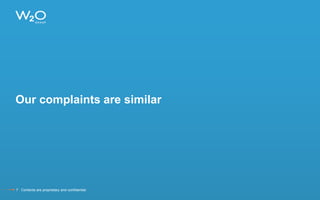 Our complaints are similar
7 Contents are proprietary and confidential.
 