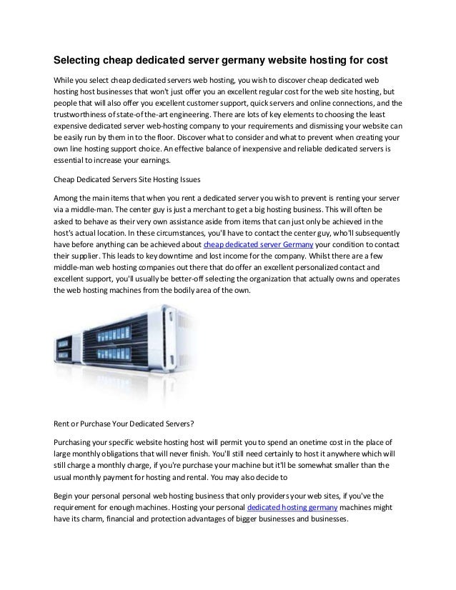 Selecting Cheap Dedicated Server Germany Website Hosting For Cost Images, Photos, Reviews