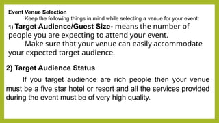 Selecting Economic Event SELECTING EVENT VENUE AND SITE events.pptx