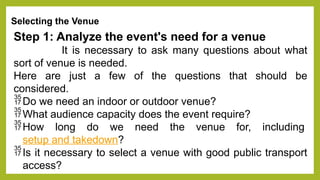 Selecting Economic Event SELECTING EVENT VENUE AND SITE events.pptx