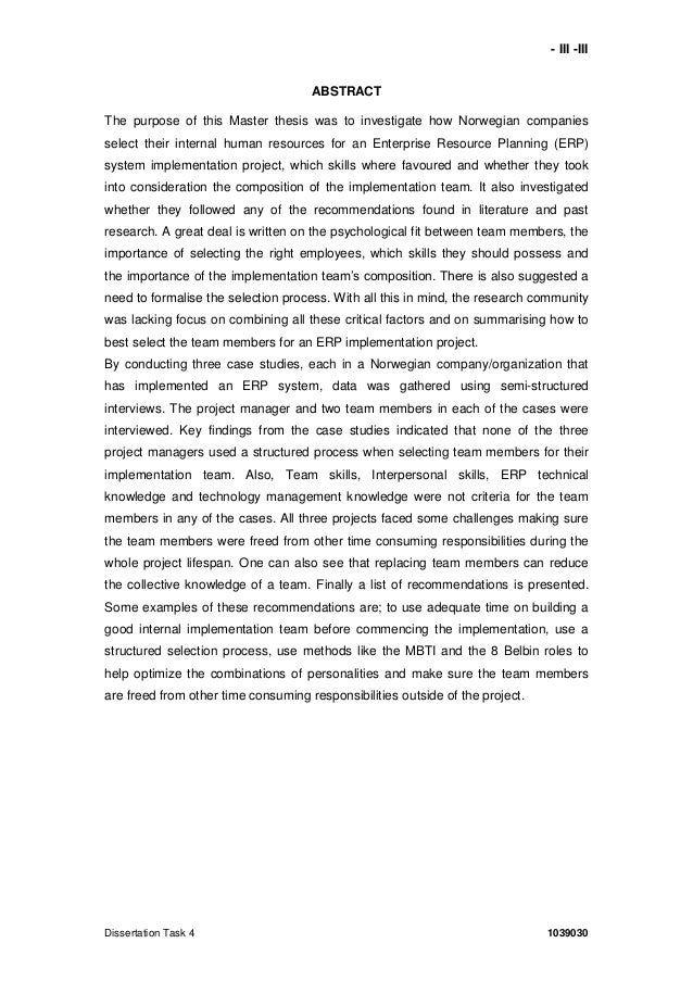 Master thesis erp