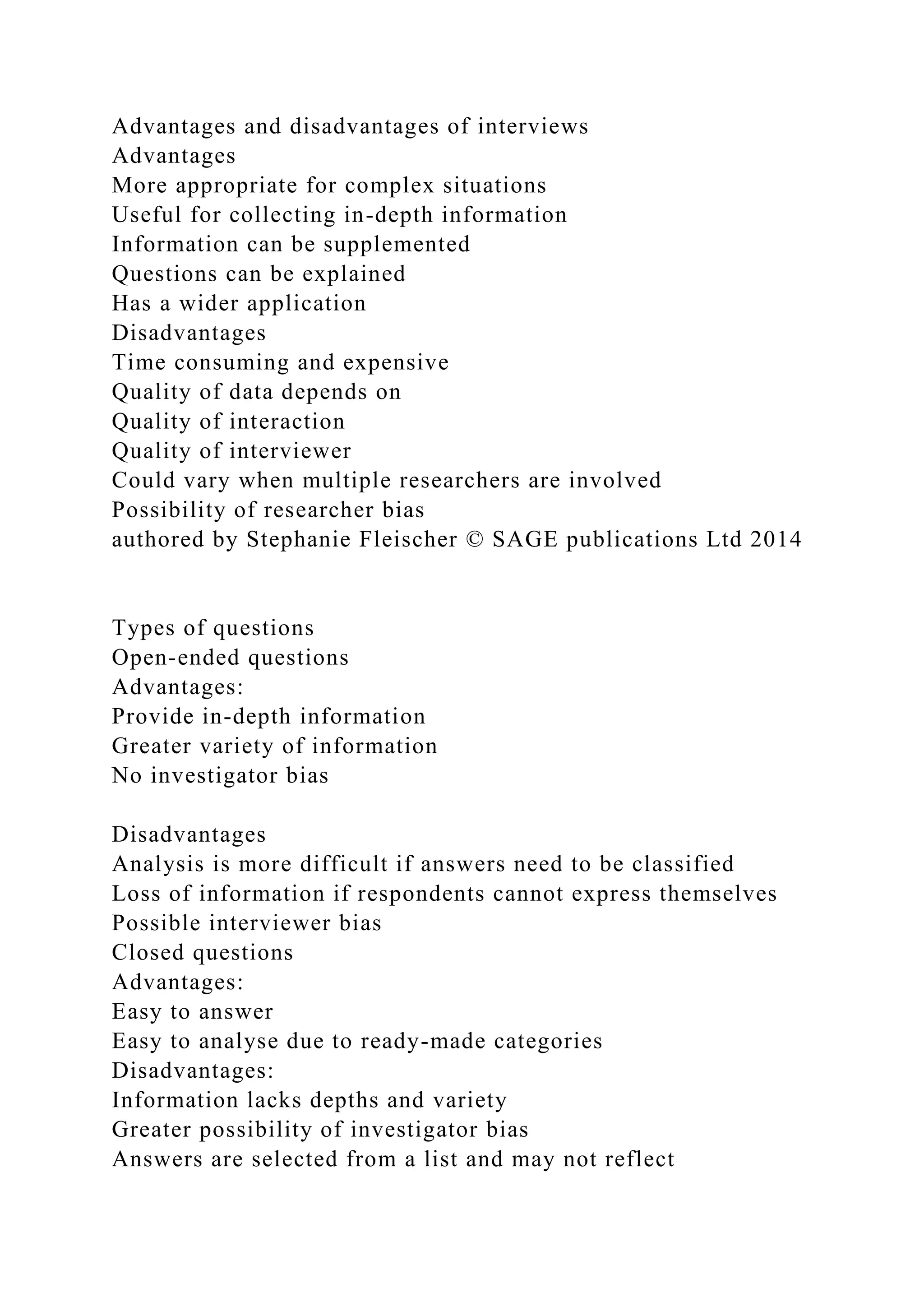 Interview Data Collection Drawbacks Selecting Methods of Data CollectionKumar Research Methodolog.docx