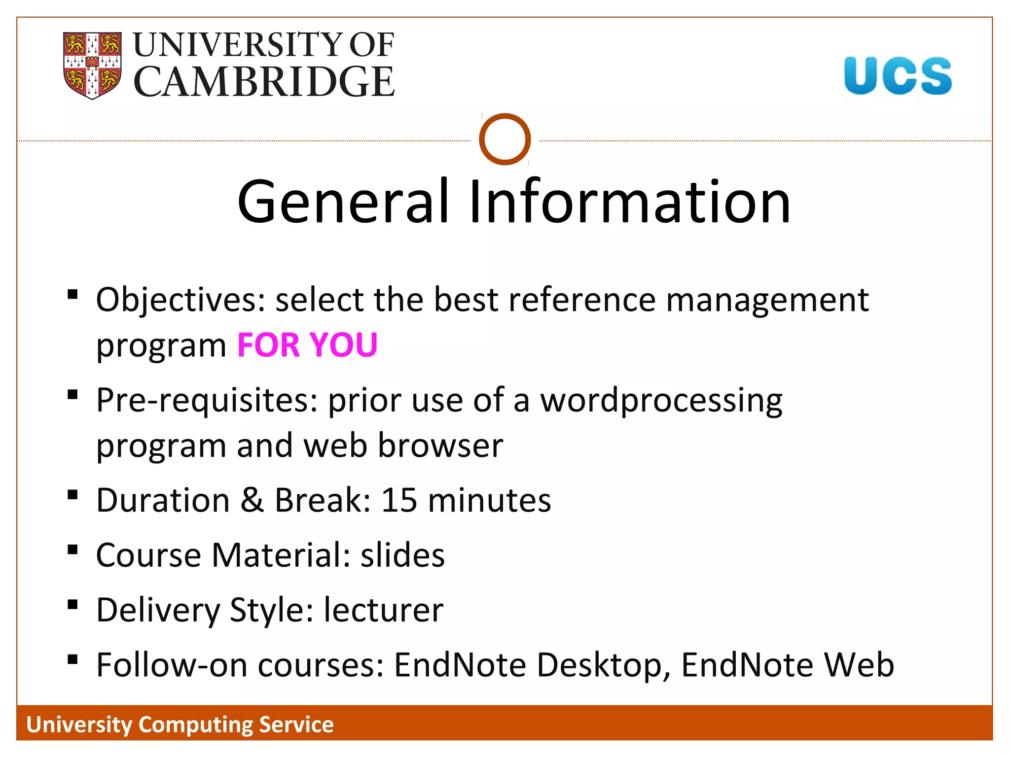 Selecting reference management software | PPT