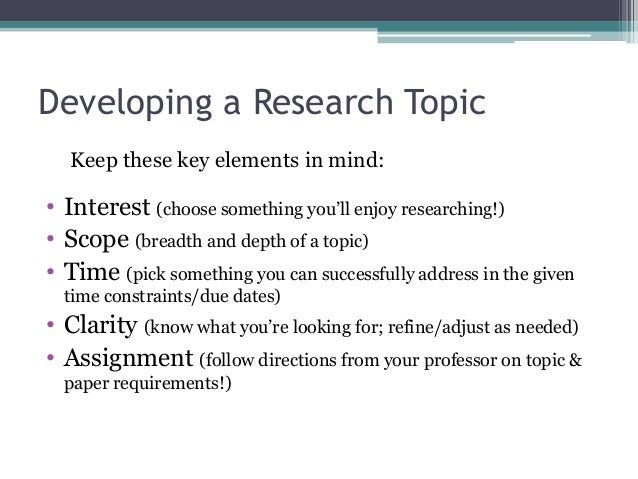 How to pick a research paper topic