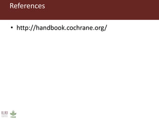 Selecting eligible studies