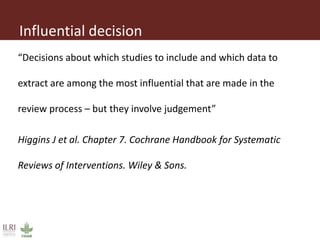 Selecting eligible studies