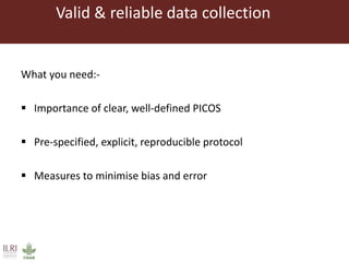 Selecting eligible studies