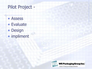 Pilot Project -  Assess Evaluate Design impliment 