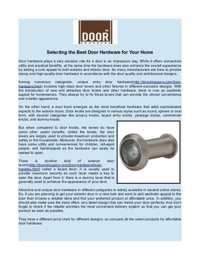 Selecting the Best Door Hardware for Your Home