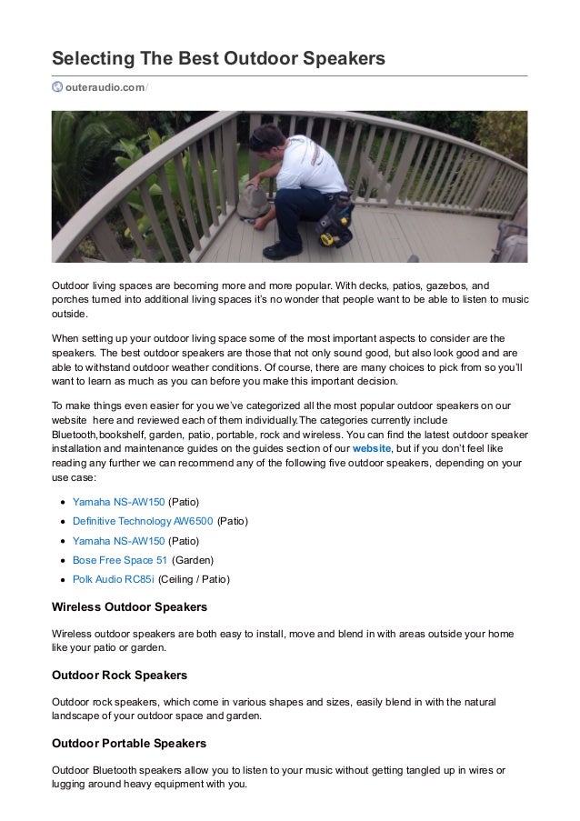 best outdoor wireless bluetooth patio speakers