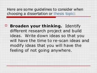 Developing a dissertation topic picture