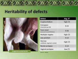Heritability of defects
                               Defect                          Avg. h2
                           ...