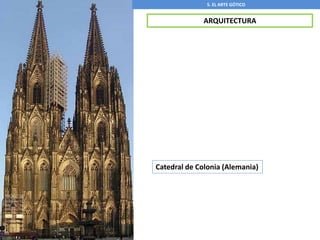 Catedral de Colonia (Alemania)
5. EL ARTE GÓTICO
ARQUITECTURA
 