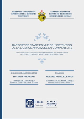 Rapport De Stage Comptabilite Sujet Les Competences Et Les Actions