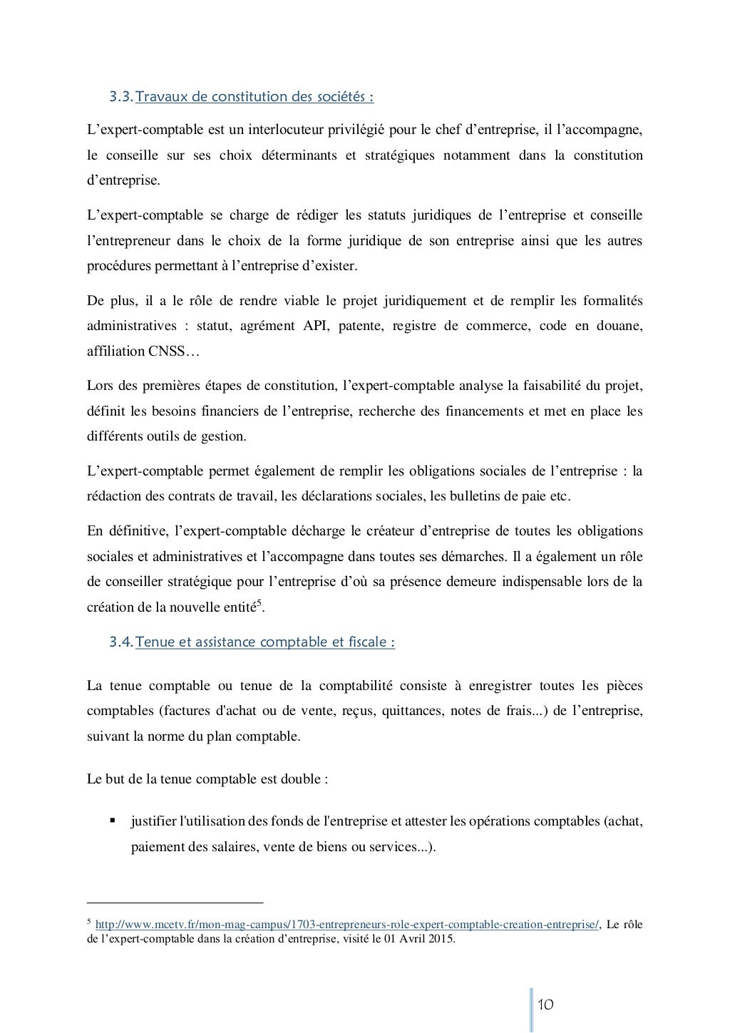 Thème De Rapport De Stage En Cabinet Comptable