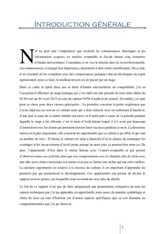 Exemple De Theme De Rapport De Stage En Comptabilite