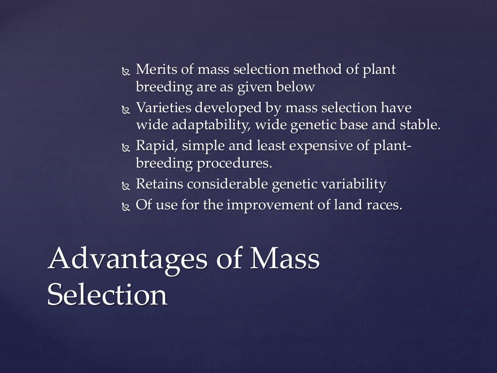 Mass Selection