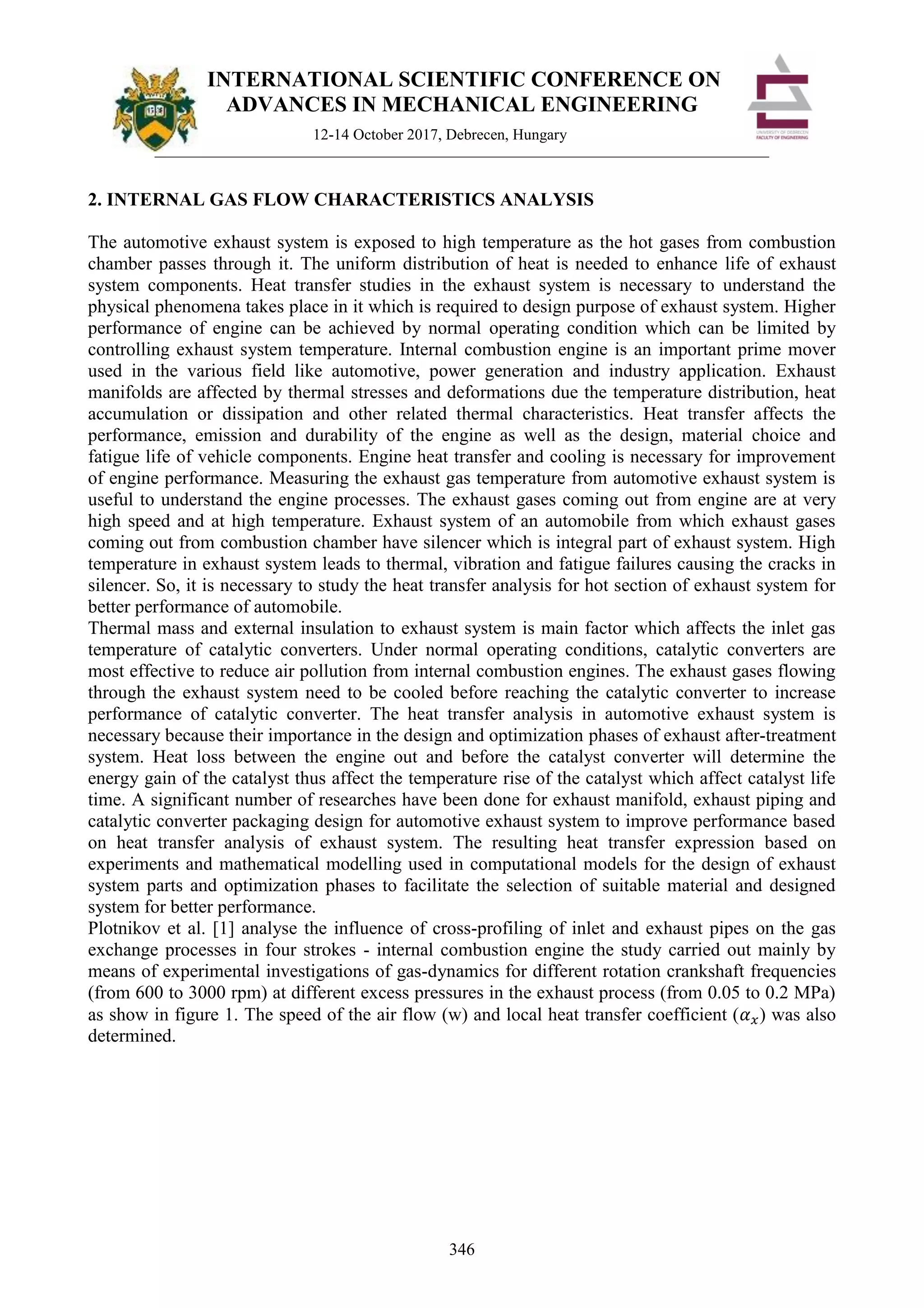 REVIEW ARTICLE: MODELLING AND ANALYSIS OF A GASOLINE ENGINE EXHAUST GAS ...