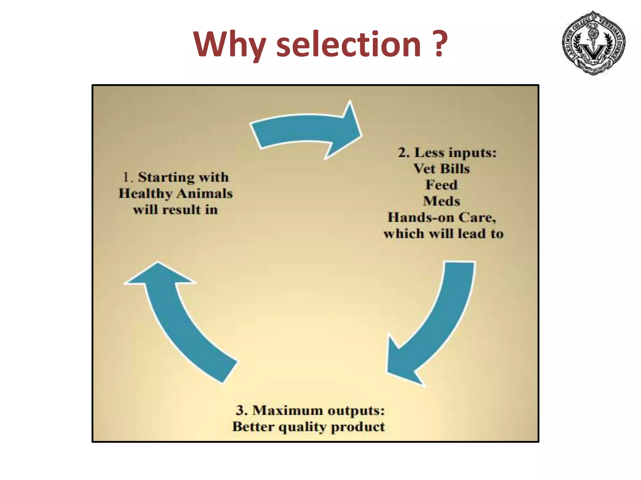 Why selection ?
 