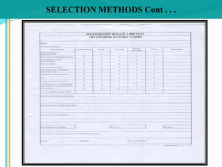 SELECTION METHODS Cont . . .
 