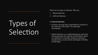 Selection and mating in case of animal .pptx