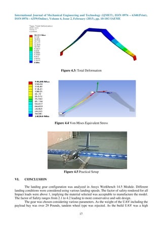 SELECTION AND ANALYSIS OF THE LANDING GEAR FOR UNMANNED AERIAL VEHICLE ...