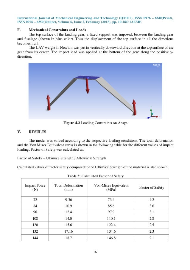 SELECTION AND ANALYSIS OF THE LANDING GEAR FOR UNMANNED AERIAL VEHICL…