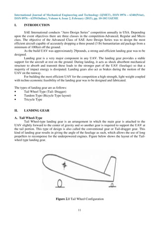 Selection and analysis of the landing gear for unmanned aerial vehicle ...