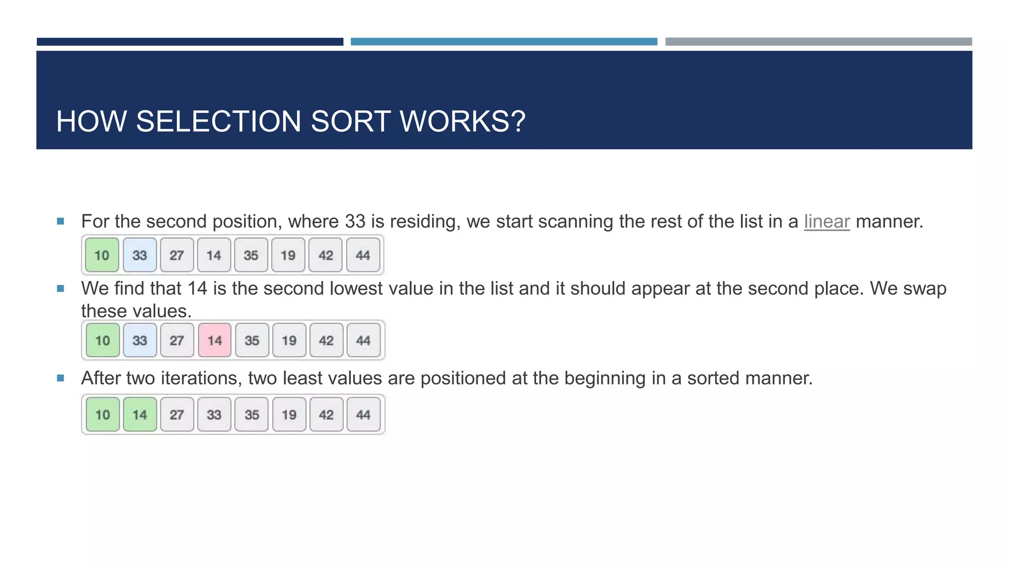 Selection and insertion sort | PPTX
