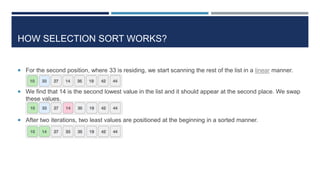 Selection and insertion sort | PPTX