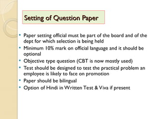 Question Paper Setting Request Selection and Non Selection in Indian Railways.ppt