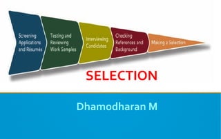 Dhamodharan M
SELECTION
 