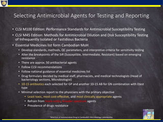 Selection of Antimicrobial Drug in Cambodia's Microbiology Laboratories ...