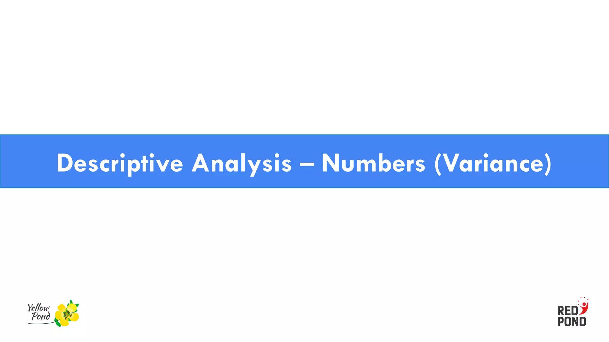 Descriptive Analysis – Numbers (Variance)
 
