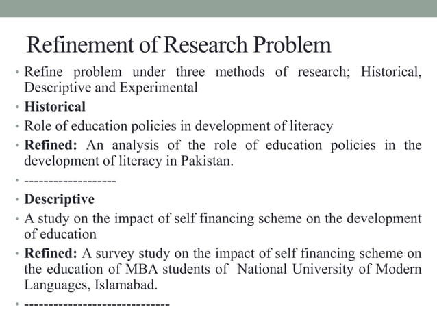 Selection of a Research Problem