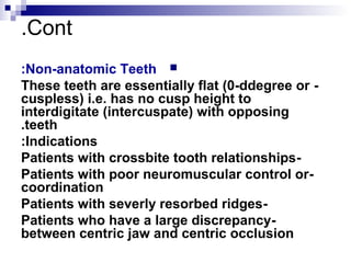 Selection of artificial teeth | PPT