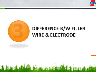 DIFFERENCE B/W FILLER
WIRE & ELECTRODE
 